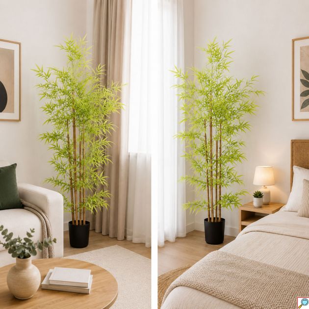 180cm Τεχνητό Διακοσμητικό Φυτό Μπαμπού σε Γλάστρα
