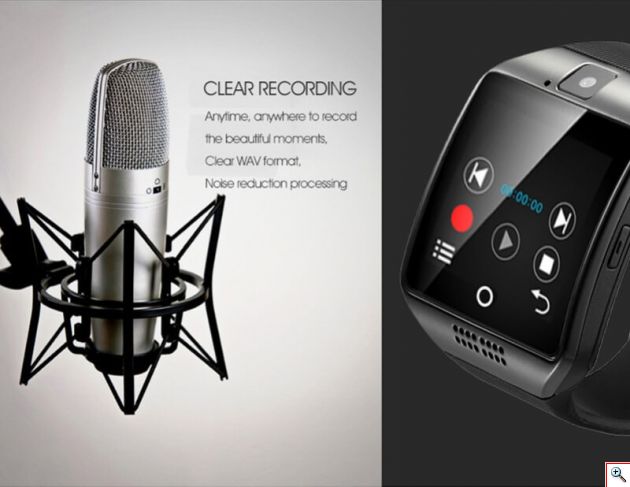 Smart Watch - Ρολόι Κινητό Τηλέφωνο με Οθόνη Αφής, Κάμερα & Ελληνικό Menu