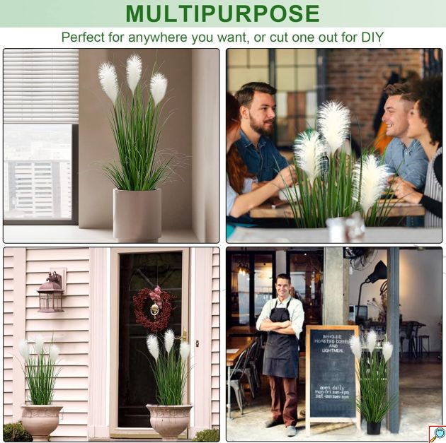 180cm Τεχνητά Διακοσμητικό Φυτό Pampas Grass σε Γλάστρα