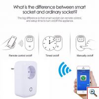 Έξυπνη Wifi Wireless Τηλεχειριζόμενη Πρίζα Ρεύματος ANDOWL 10A 2000W Έλεγχος μέσω Smartphone App - EU