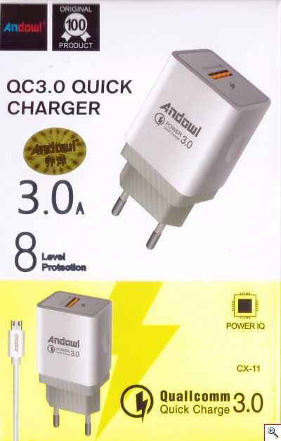 ΤαχυΦορτιστής Ρεύματος 3A για Συσκευές microUSB Andowl cx-11