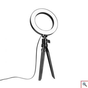 Φορητό Φωτιστικό Δαχτυλίδι LED Ring Light Γραφείου με Ρυθμιζόμενη Θερμοκρασία & Ένταση Φωτός, Τρίποδο Στήριξης και Ενσύρματο Χειριστήριο