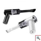 2 σε 1 Φορητό USB Επαναφορτιζόμενο Μίνι Ηλεκτρικό Σκουπάκι Αναρρόφησης Υγρών/Στερεών 120W με LED Φωτισμό PS-108395 Λευκό