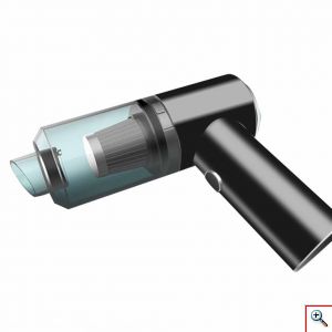 2 σε 1 Φορητό USB Επαναφορτιζόμενο Μίνι Ηλεκτρικό Σκουπάκι Αναρρόφησης Υγρών/Στερεών 120W με LED Φωτισμό PS-108395 Μαύρο