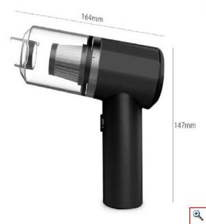 2 σε 1 Φορητό USB Επαναφορτιζόμενο Μίνι Ηλεκτρικό Σκουπάκι Αναρρόφησης Υγρών/Στερεών 120W με LED Φωτισμό PS-108395 Μαύρο