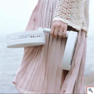 Τηλεσκοπικός USB Επαναφορτιζόμενος Ανεμιστήρας Μεταβλητού Ύψους - Folding Mini Fan Λευκό