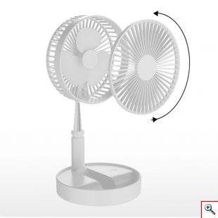 Τηλεσκοπικός USB Επαναφορτιζόμενος Ανεμιστήρας Μεταβλητού Ύψους - Folding Mini Fan Λευκό