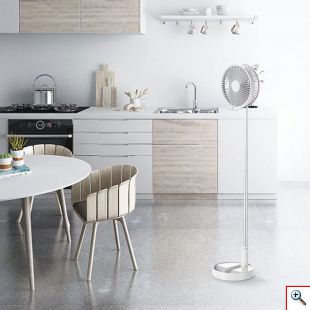 Τηλεσκοπικός USB Επαναφορτιζόμενος Ανεμιστήρας Μεταβλητού Ύψους - Folding Mini Fan Λευκό