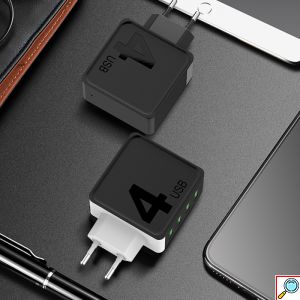 Τετραπλός Φορτιστής Πρίζας 100-240V με 4x USB Θύρες 4.0A Γρήγορης Φόρτισης - Αντάπτορας Τοίχου AWEI