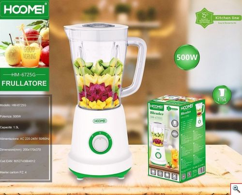 Πολυλειτουργικό Μπλέντερ 1.5L Hoomei® Λευκό / Πράσινο - Food processor HM-6725R
