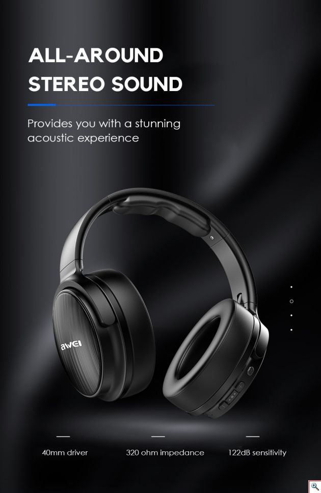 Πτυσσόμενα Ακουστικά Bluetooth Stereo με Αποσπώμενο Καλώδιο & AUX Μαύρα