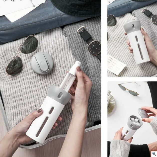 Περιστρεφόμενο Δοχείο - Σετ 4 Μπουκαλάκια Σπρέι Ταξιδιού - Smart Travel Bottles Set