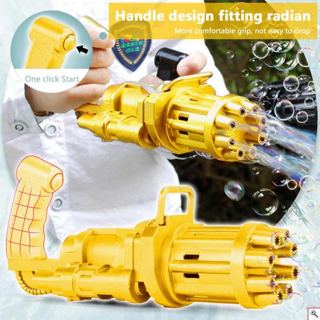 Οχταπλό Όπλο για Άπειρες Σαπουνόφουσκες Πολύχρωμες - Bubble Machine Gun - Συσκευή για Φυσαλίδες