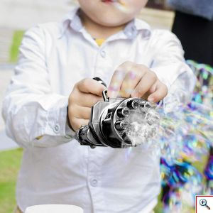 Οχταπλό Όπλο για Άπειρες Σαπουνόφουσκες Πολύχρωμες - Bubble Machine Gun - Συσκευή για Φυσαλίδες