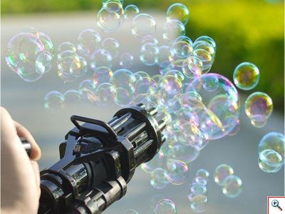 Οχταπλό Όπλο για Άπειρες Σαπουνόφουσκες Πολύχρωμες - Bubble Machine Gun - Συσκευή για Φυσαλίδες