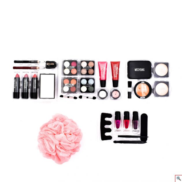 Διάφανο Βαλιτσάκι Μακιγιάζ με 41τμχ - Miss Young Make up Set MG14282