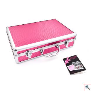 Διάφανο Βαλιτσάκι Μακιγιάζ με 69τμχ - Miss Young Make up Set MC1156 - Ροζ