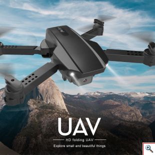 Τετρακόπτερο Drone 4K HD Πτυσσόμενο με Διπλή Κάμερα & Έλεγχο από το Κινητό - Μαύρο 