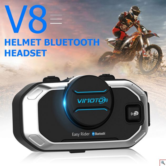 Ενδοεπικοινωνία Bluetooth Κράνους Μηχανής VIMOTO V8 850mAh