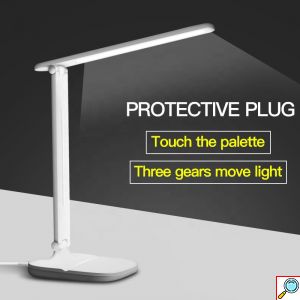 LED Επαναφορτιζόμενο Επιτραπέζιο Φωτιστικό Αφής με Ρυθμιζόμενη Κλίση σε 2 Σημεία & 3 Διαφορετικές Θερμοκρασίες Φωτισμού