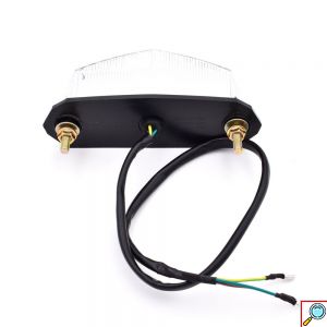 Οπίσθιο Φανάρι Μοτοσυκλέτας LED 12V Στοπ Φλας με Βάση και Φωτισμό Πινακίδας - Μαύρο, Κόκκινο