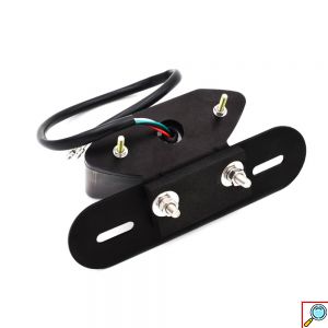 Οπίσθιο Φανάρι Μοτοσυκλέτας LED 12V Στοπ Φλας με Βάση και Φωτισμό Πινακίδας - Μαύρο, Κόκκινο