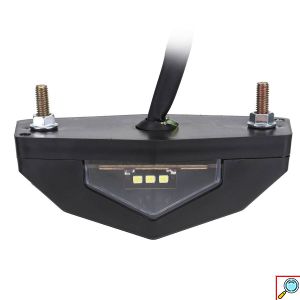 Οπίσθιο Φανάρι Μοτοσυκλέτας LED 12V Στοπ Φλας με Βάση και Φωτισμό Πινακίδας - Μαύρο, Κόκκινο