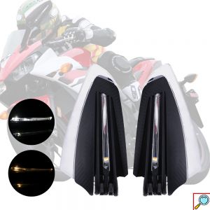 Carbon Σετ Προστατευτικά 22mm 7/8 με Φλας για το Grip Τιμονιού Μηχανής - Μαύρο 2τμχ