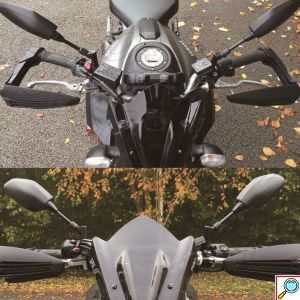 Carbon Σετ Προστατευτικά 22mm 7/8 με Φλας για το Grip Τιμονιού Μηχανής - Μαύρο 2τμχ