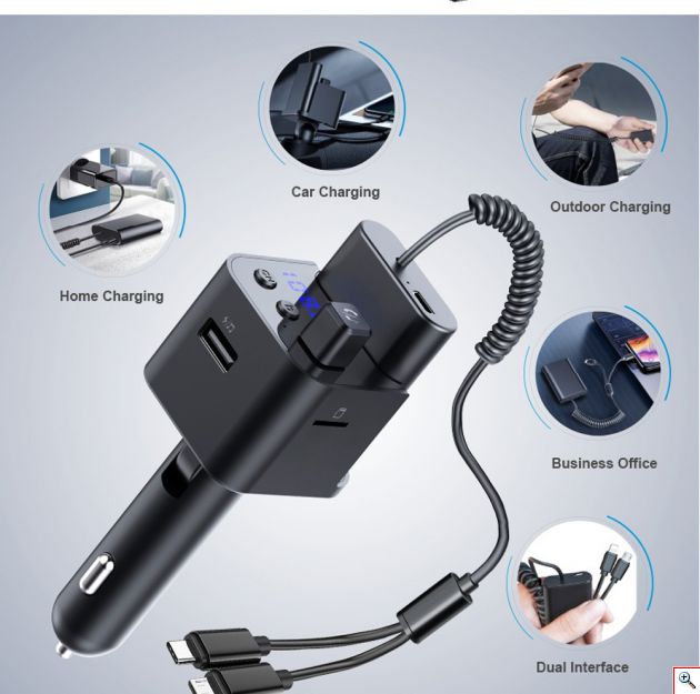 Bluetooth Πομπός Αυτοκινήτου με Powerbank Mini Τσέπης 800mAh, USB, SD, MP3 Player & Φορτιστής USB με LCD Οθόνη - Car FM Transmitter 12V & 24V