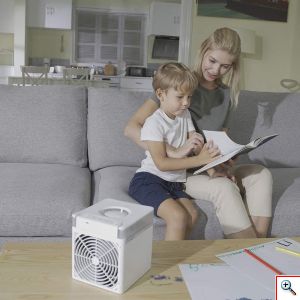 Φορητό Air Condition Κλιματιστικό USB με RGB LED Φωτισμό - Cool Down Air Cooler - Ανεμιστήρας Υδρονέφωσης & Υγραντήρας με Τεχνολογία Εξάτμισης