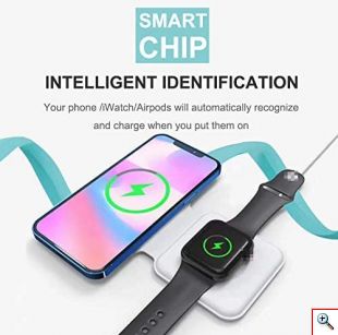 Ασύρματος Mini Φορτιστής MagSafe για iPhone 12 & iWatch - Qi Wireless Double Charger