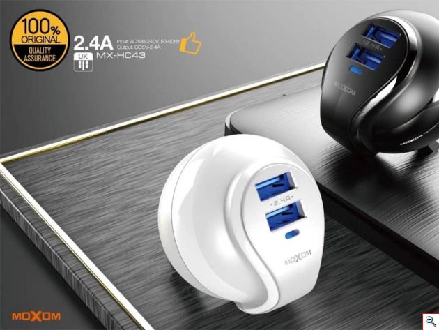 Φορτιστής 2USB 2.4A Charger MOXOM
