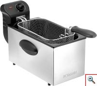 Ανοξείδωτη Φριτέζα Inox 3L 2000W Ταχείας Θέρμανσης για Άοσμο Τηγάνισμα Bomann