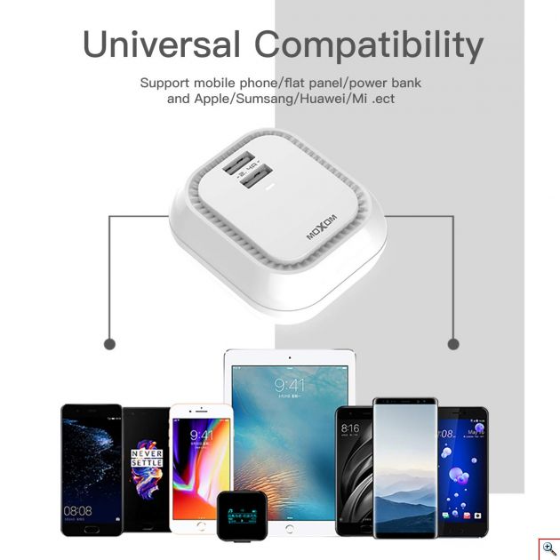 Φωτάκι Νυκτός Αφής & Αντάπτορας / Ταχυ Φορτιστής 2 x USB - LED Night Light Charger Wall Adapter