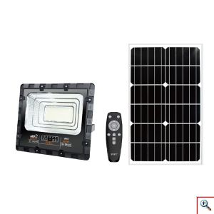 Στεγανός Ηλιακός Προβολέας IP67 Ισχύος 120W με Τηλεχειριστήριο σε Μαύρο χρώμα F0-T8120