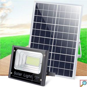 Αδιάβροχος Ηλιακός 400 SMD LED Προβολέας 200W με Φωτοβολταϊκό Πάνελ - Τηλεχειριστήριο & Χρονοδιακόπτη