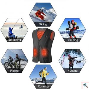 Ισοθερμικό Αδιάβροχο Ηλεκτρικό Θερμαινόμενο Αμάνικο Γιλέκο Πολυεστερικό με 3 Ρυθμίσεις Θερμοκρασίας σε Διάφορα Μεγέθη