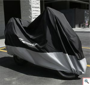 Κουκούλα Μηχανής Motowolf® Αδιάβροχη με Λάστιχο & Ιμάντα ΧL 230x95x125cm Μαύρη / Γκρι