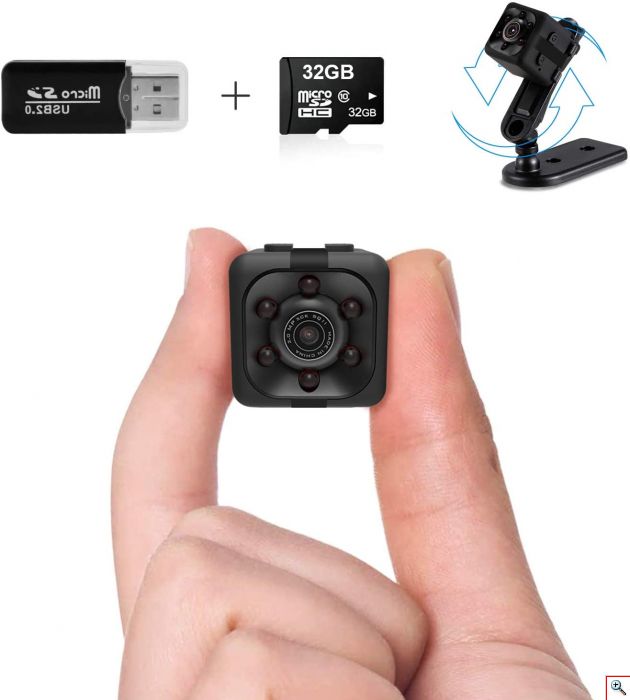 Μίνι Κάμερα Full HD 1080p με Ανιχνευτή Κίνησης & Νυχτερινή Λήψη - Κρυφή Spy Security Camera Ασφαλείας Παρακολούθησης