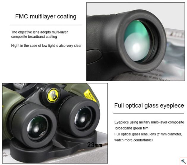Κιάλια Near Focus 8x36 με Διπλή Ρύθμιση Μυωπίας & BAK-4 Υψηλής Φωτεινότητας & Ευκρίνειας - HQ Compact