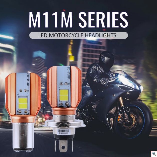 Compact Λαμπτήρας - Λάμπα Μοτοσυκλέτας H4 με 2 Σκάλες LED 6500K 20W & Ενσωματωμένο Ανεμιστήρα