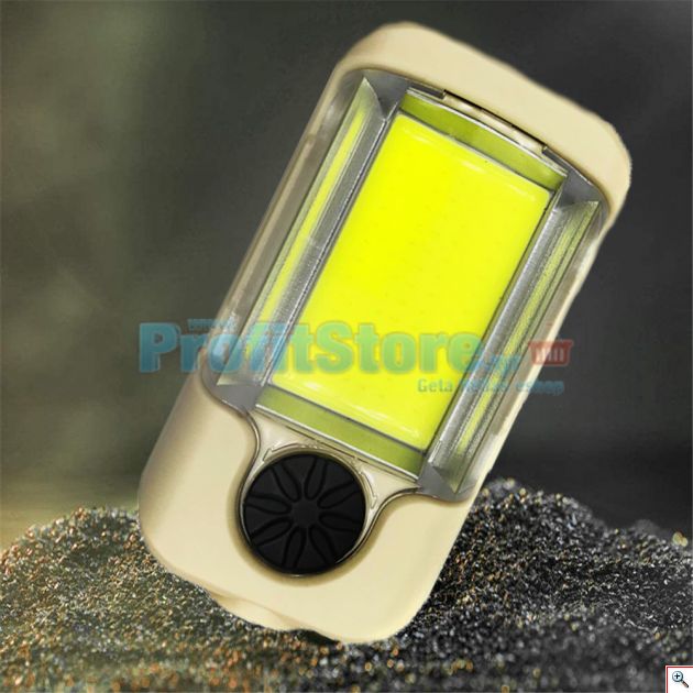 Διπλός Μίνι Επαναφορτιζόμενος Φακός Εργασίας COB LED με Διακόπτη Dimmer, 4 Λειτουργίες Φωτισμού, Μαγνήτη & Βάση Στήριξης - USB Working Lamp