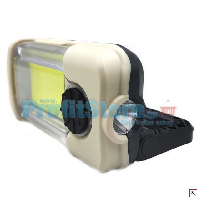 Διπλός Μίνι Επαναφορτιζόμενος Φακός Εργασίας COB LED με Διακόπτη Dimmer, 4 Λειτουργίες Φωτισμού, Μαγνήτη & Βάση Στήριξης - USB Working Lamp