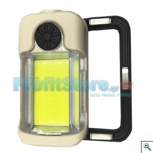 Διπλός Μίνι Επαναφορτιζόμενος Φακός Εργασίας COB LED με Διακόπτη Dimmer, 4 Λειτουργίες Φωτισμού, Μαγνήτη & Βάση Στήριξης - USB Working Lamp