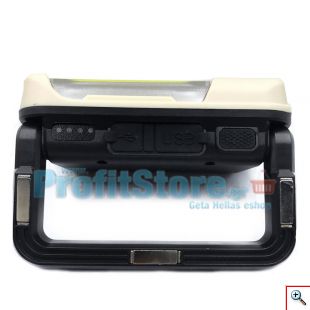 Διπλός Μίνι Επαναφορτιζόμενος Φακός Εργασίας COB LED με Διακόπτη Dimmer, 4 Λειτουργίες Φωτισμού, Μαγνήτη & Βάση Στήριξης - USB Working Lamp