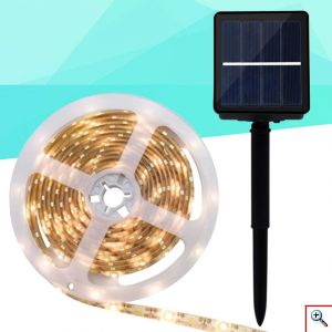 Ηλιακή Ταινία LED 3m IP65 με Βάση Πάνελ - Πάσσαλο Εξωτερικού Χώρου Ψυχρού Λευκού Φωτισμού OEM