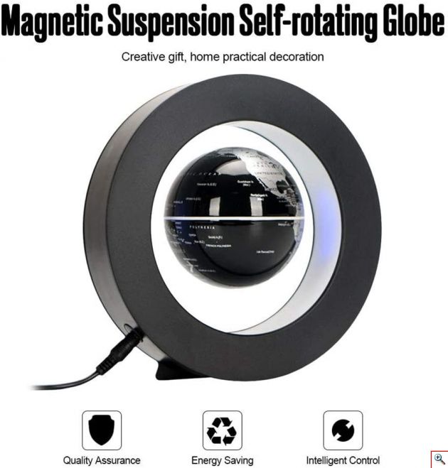Μαγνητική Αιωρούμενη Υδρόγειος Σφαίρα με LED Φωτιζόμενη Βάση - Globe Floating & Rotating 