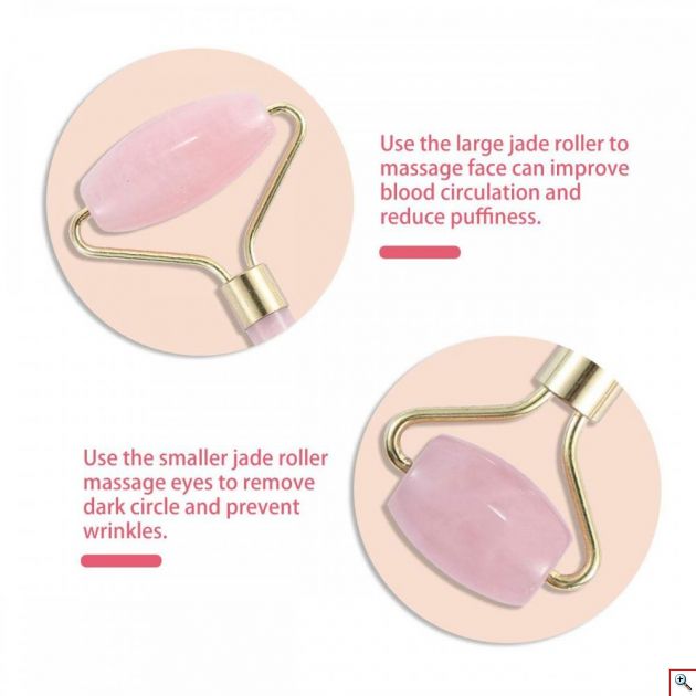 Ρολό & Πέτρα Σετ Νεφρίτη για Μασάζ Προσώπου - Anti-aging Facial Massgae Gift Set 