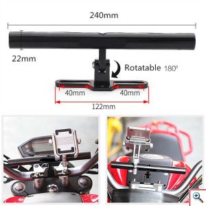 Motowolf® Πολυχρηστική Μπάρα - Βάση Crossbar για Μοτοσυκλέτες 24cm σε Διάφορα Χρώματα